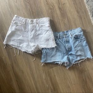 2 Levi cut off Jean shorts